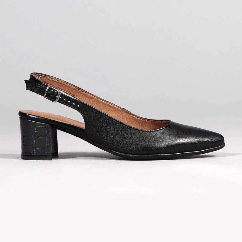 Froggie Spring Sling Back Heel - Black