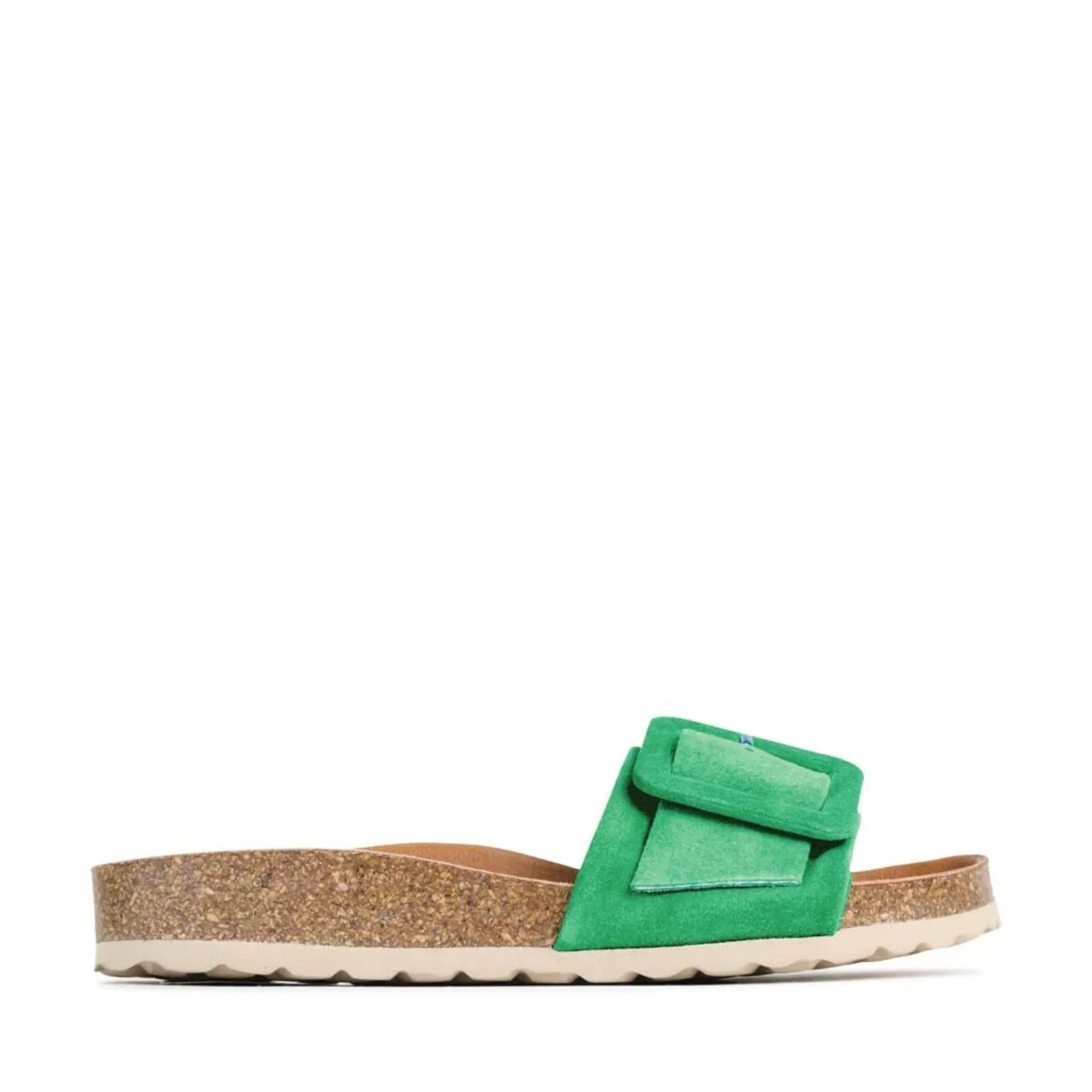 Ginger Leather Fussbett in Emerald Suede