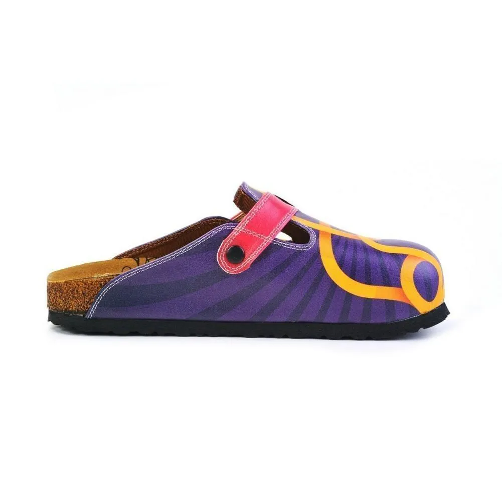 Green, Purple and Red Colored Patterned and Yellow Clown Patterned Clogs - WCAL365