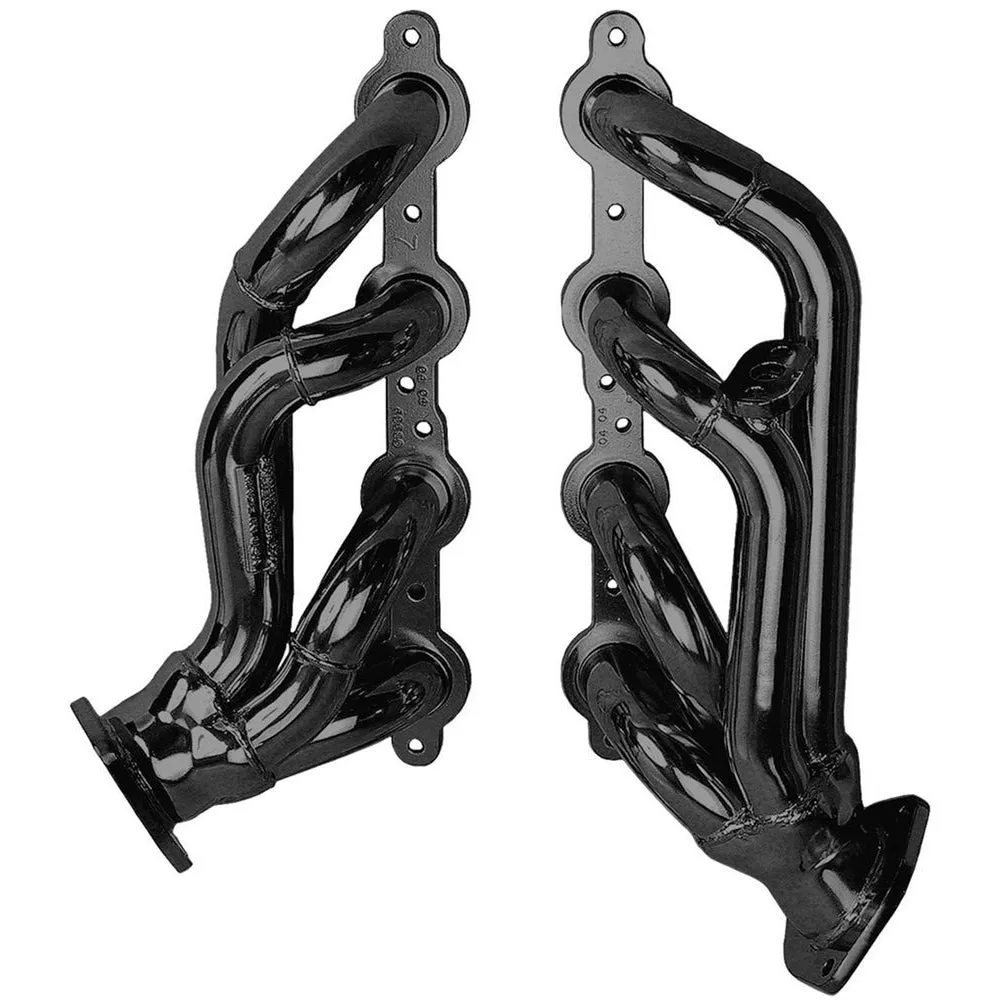 Hedman Hedders Street Headers - 1.625 in Primary - Stock Collector Flange - Black Paint - GM LS-Series - GM Fullsize SUV / Truck 1999-2007 - Pair