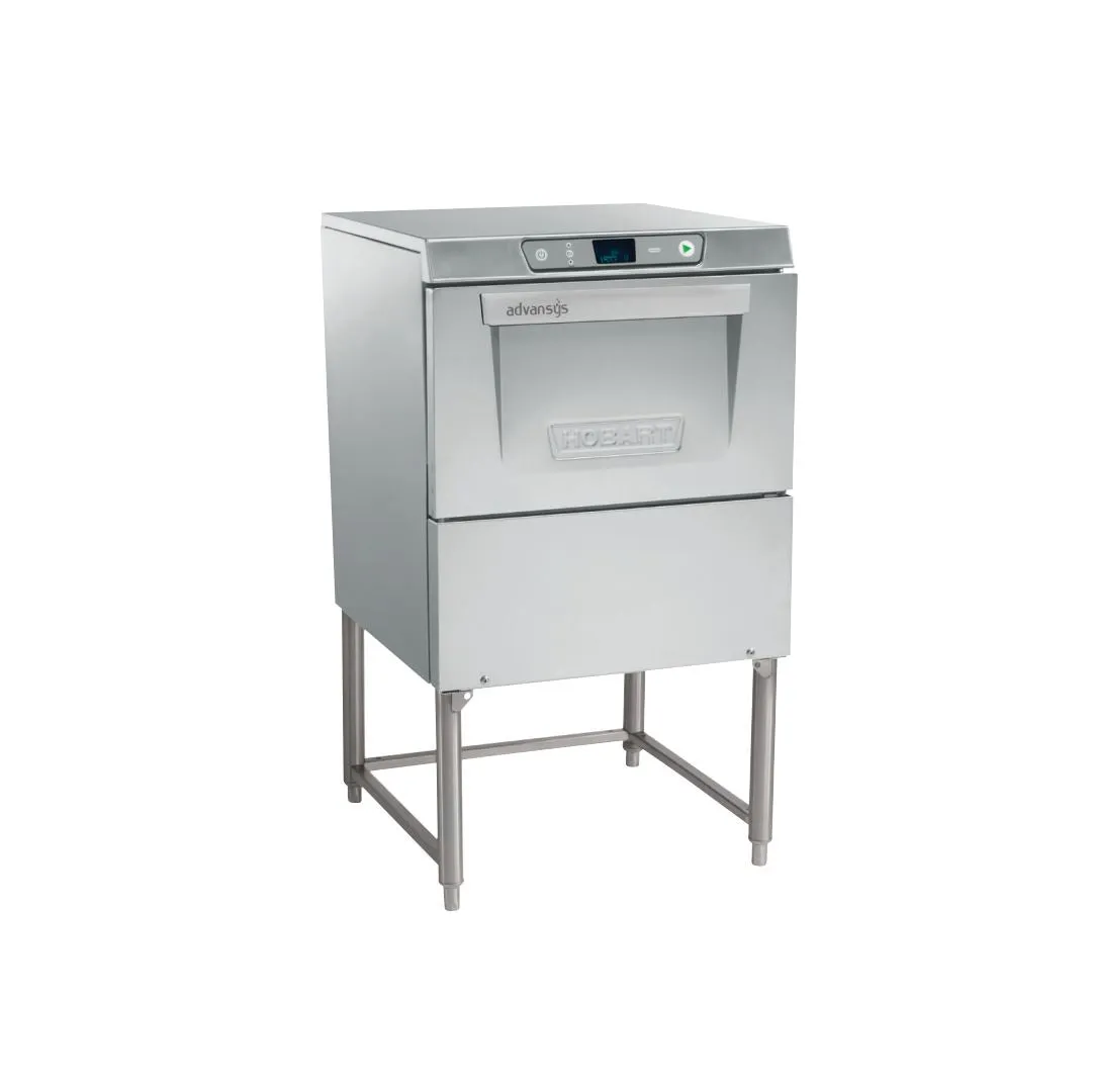 Hobart Advansys Energy Recovery Undercounter High Temp Glass Washer with 14" Stand, 120/208-240V