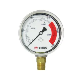 Hydraulic Pressure Gauge 4" Dia. 1/4" NPT: ZPG-15A