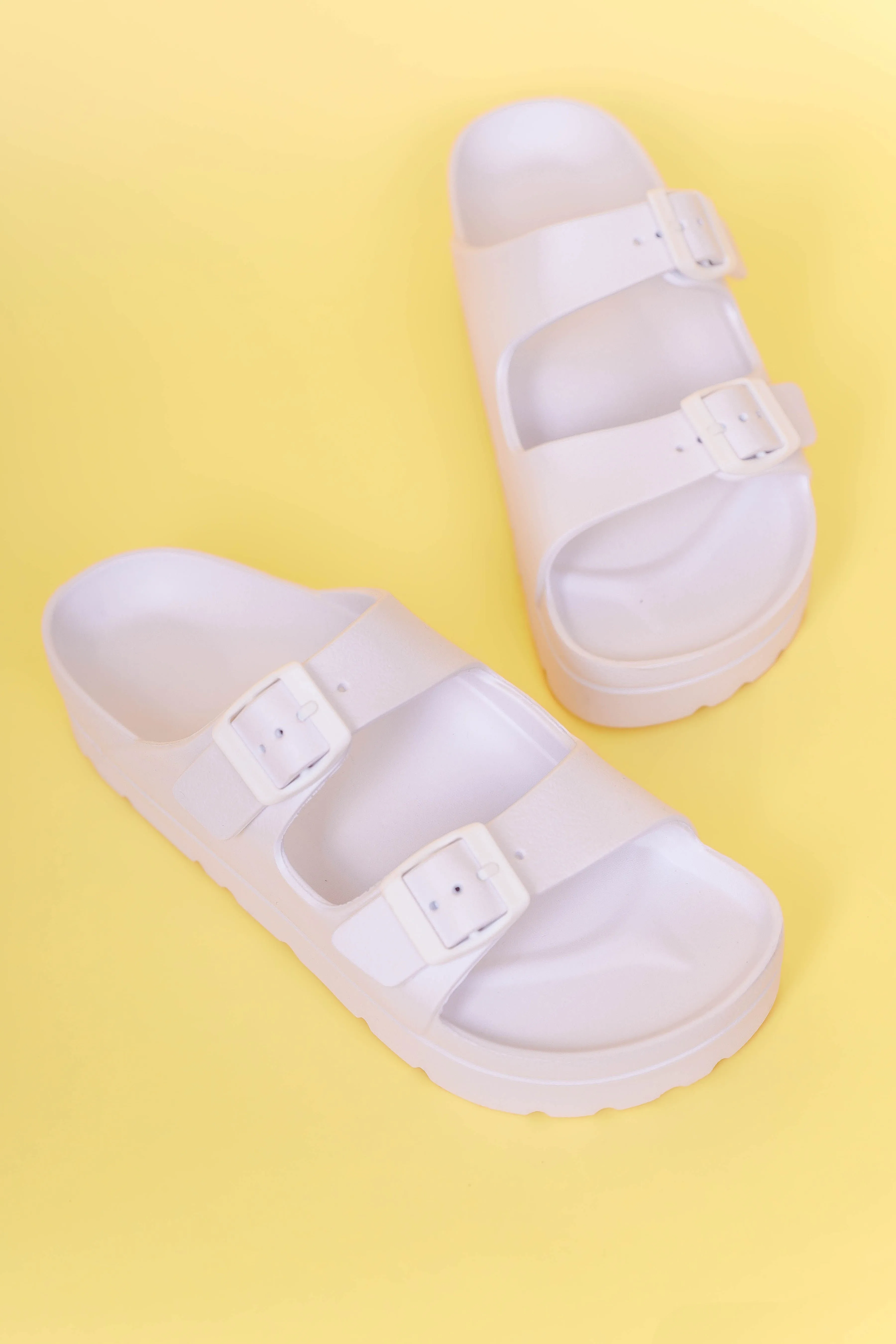 Kirby Double Strap Slides-White