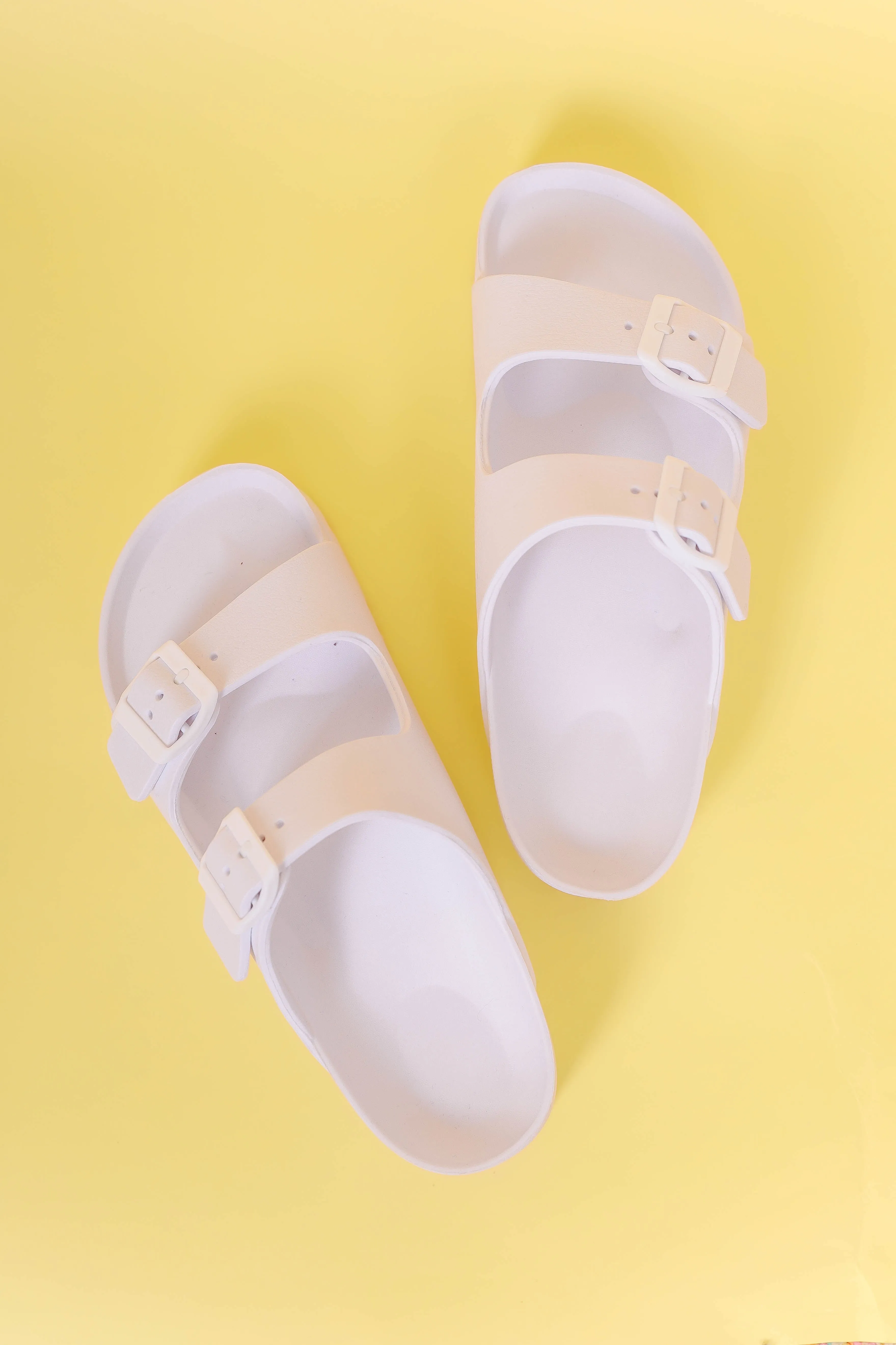 Kirby Double Strap Slides-White