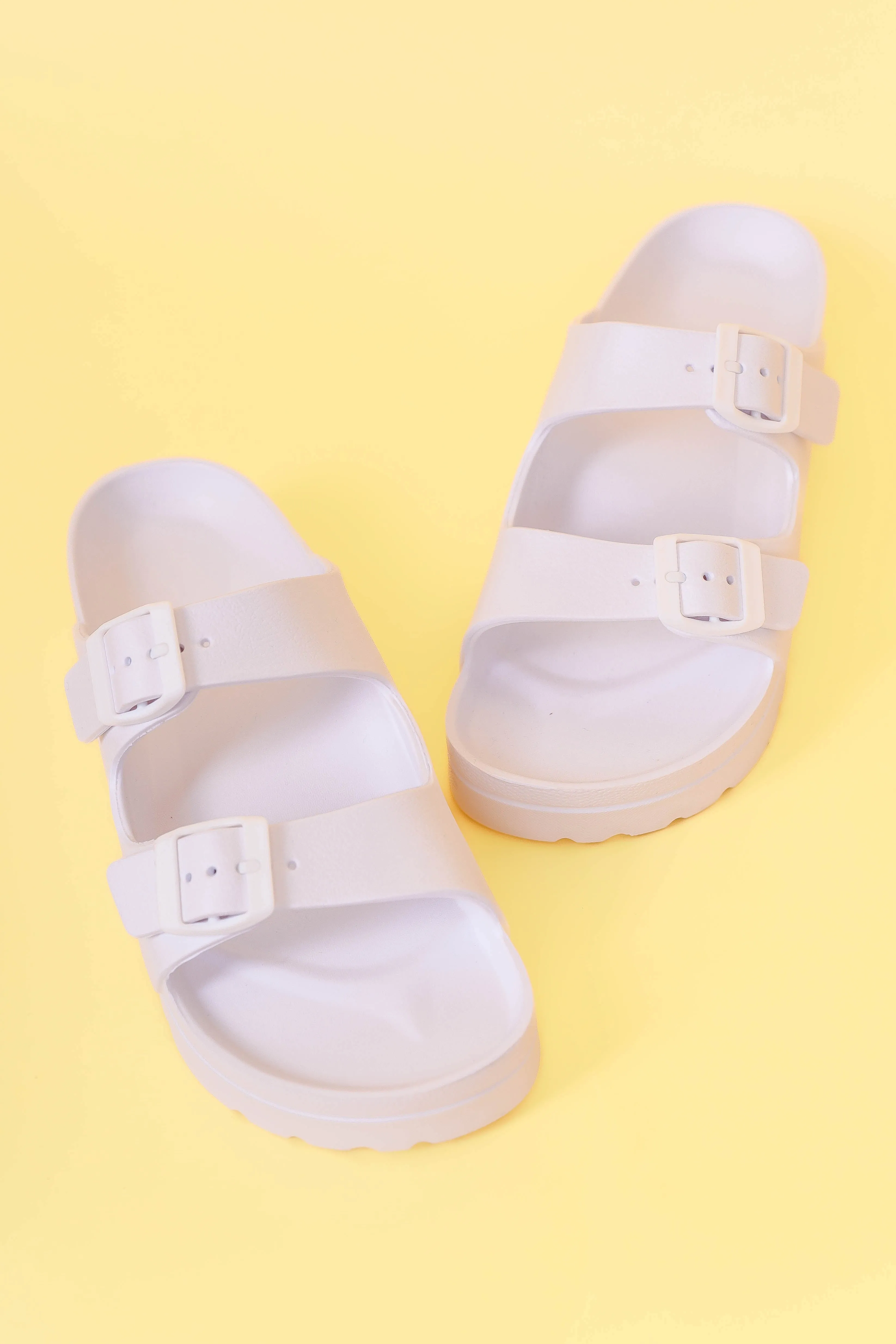 Kirby Double Strap Slides-White