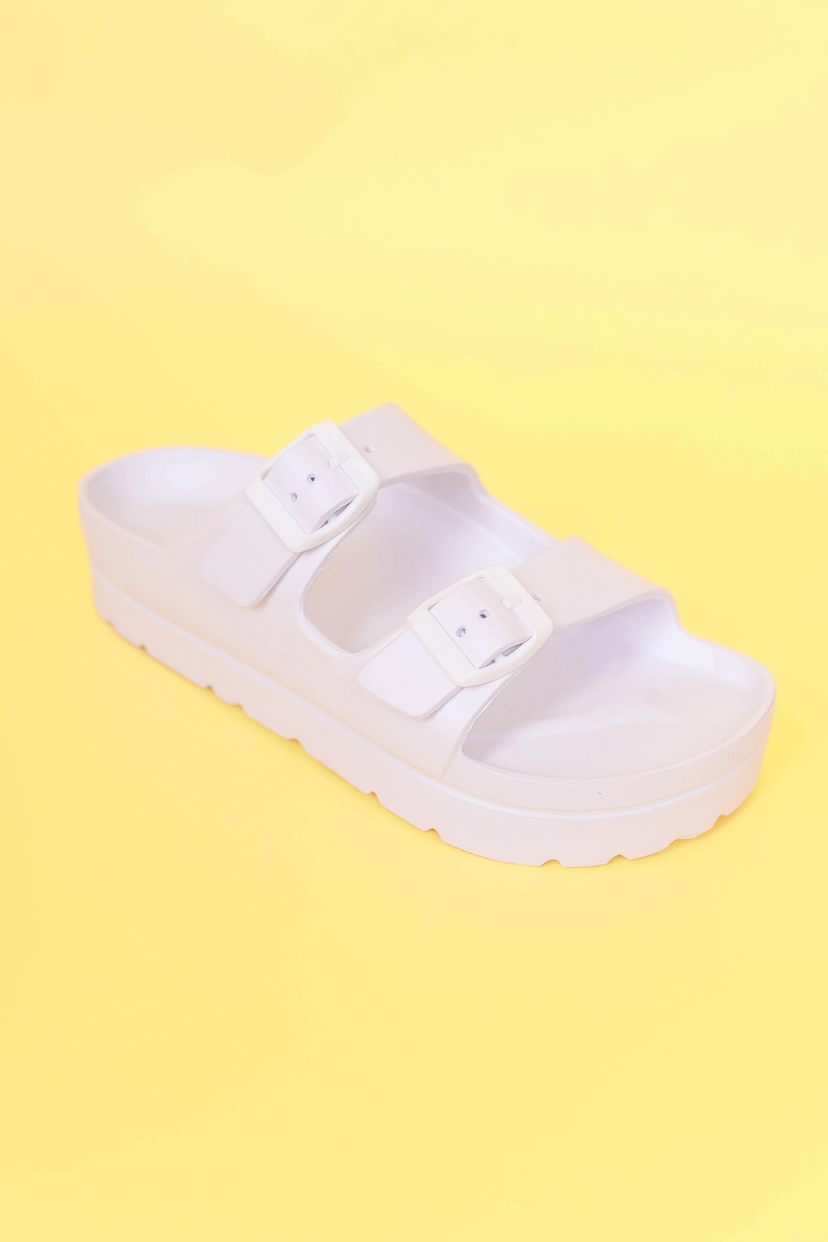 Kirby Double Strap Slides-White