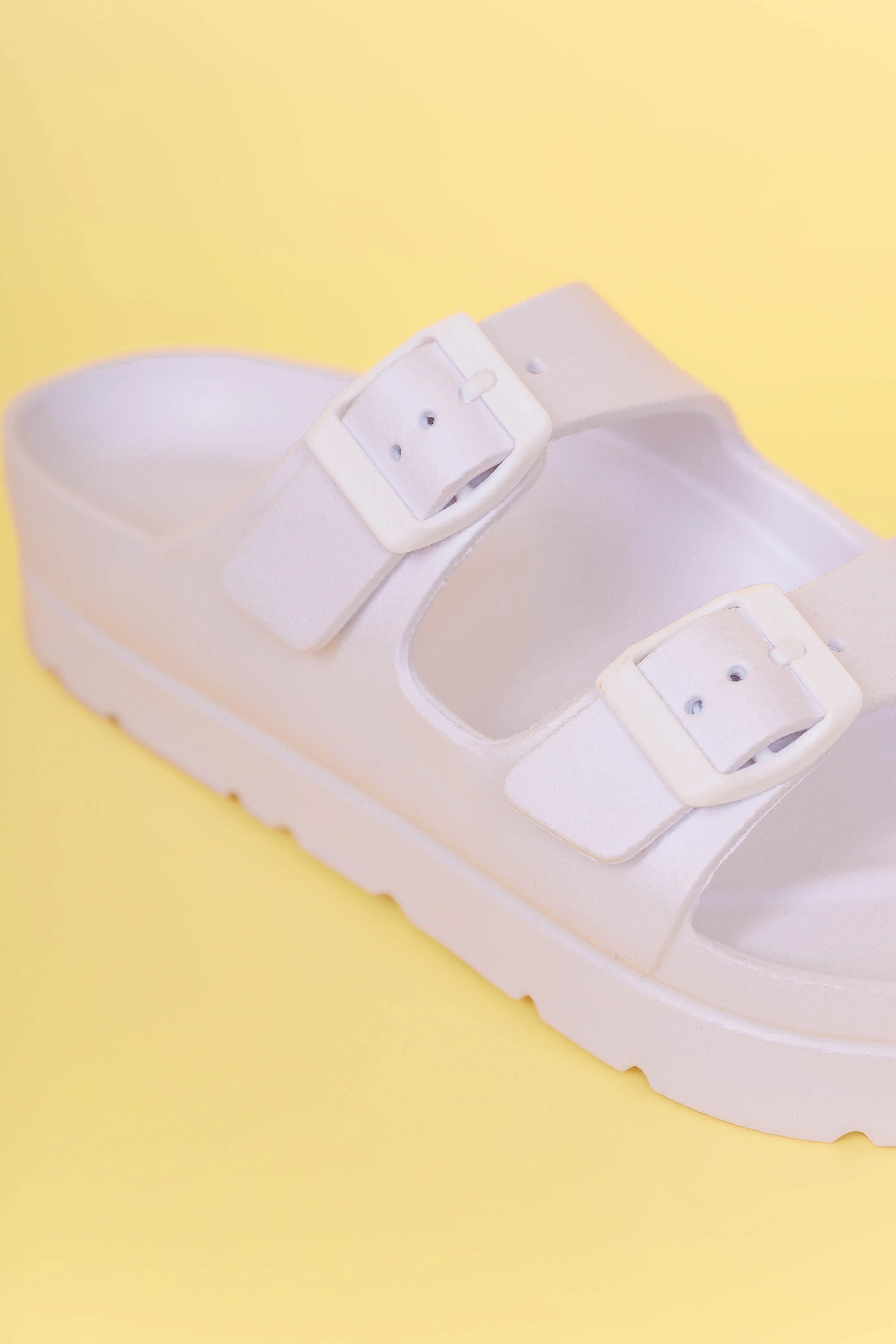 Kirby Double Strap Slides-White