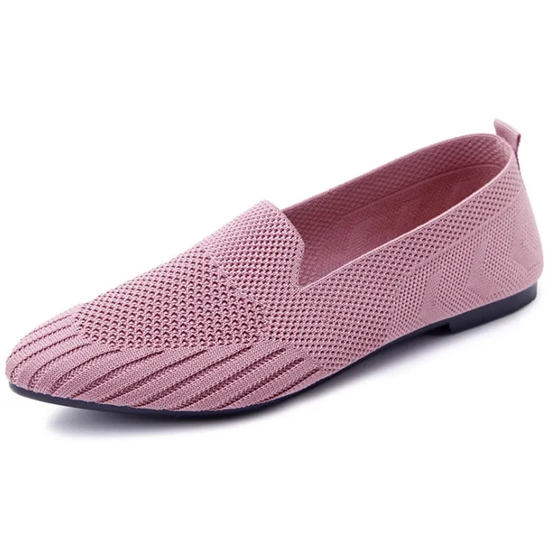 Knitted Flat Pointed Toe Most Comfortable Work Pumps