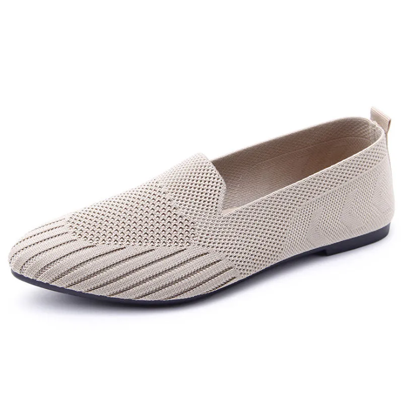 Knitted Flat Pointed Toe Most Comfortable Work Pumps