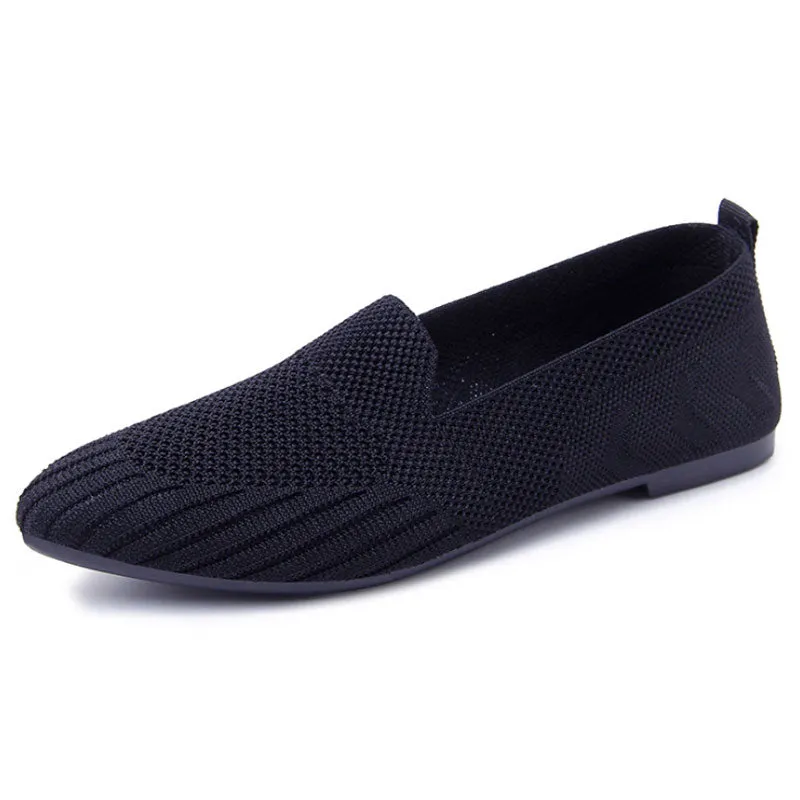 Knitted Flat Pointed Toe Most Comfortable Work Pumps