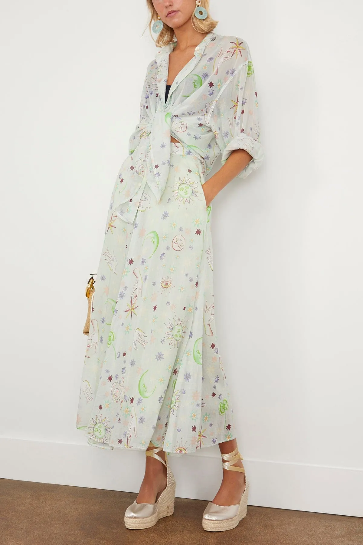 Love Alchemy Cotton Silk Voile Skirt in Paradise