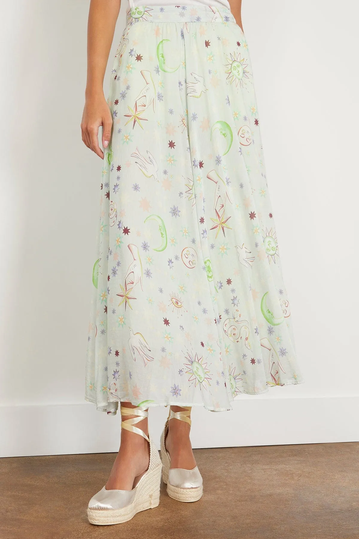 Love Alchemy Cotton Silk Voile Skirt in Paradise