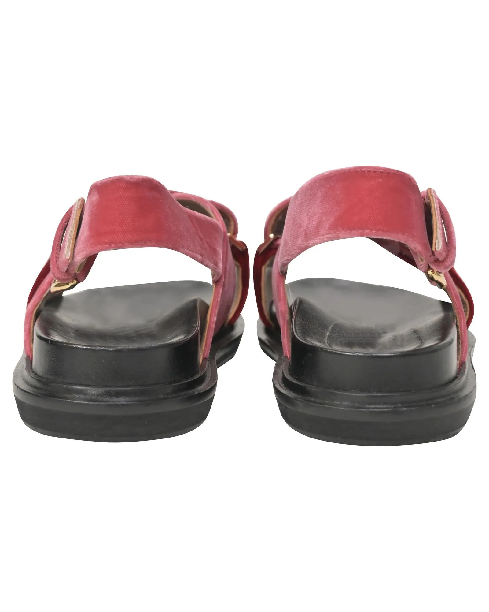 Luxurious Red Velvet Fussbett Sandals for All-Day Comfort