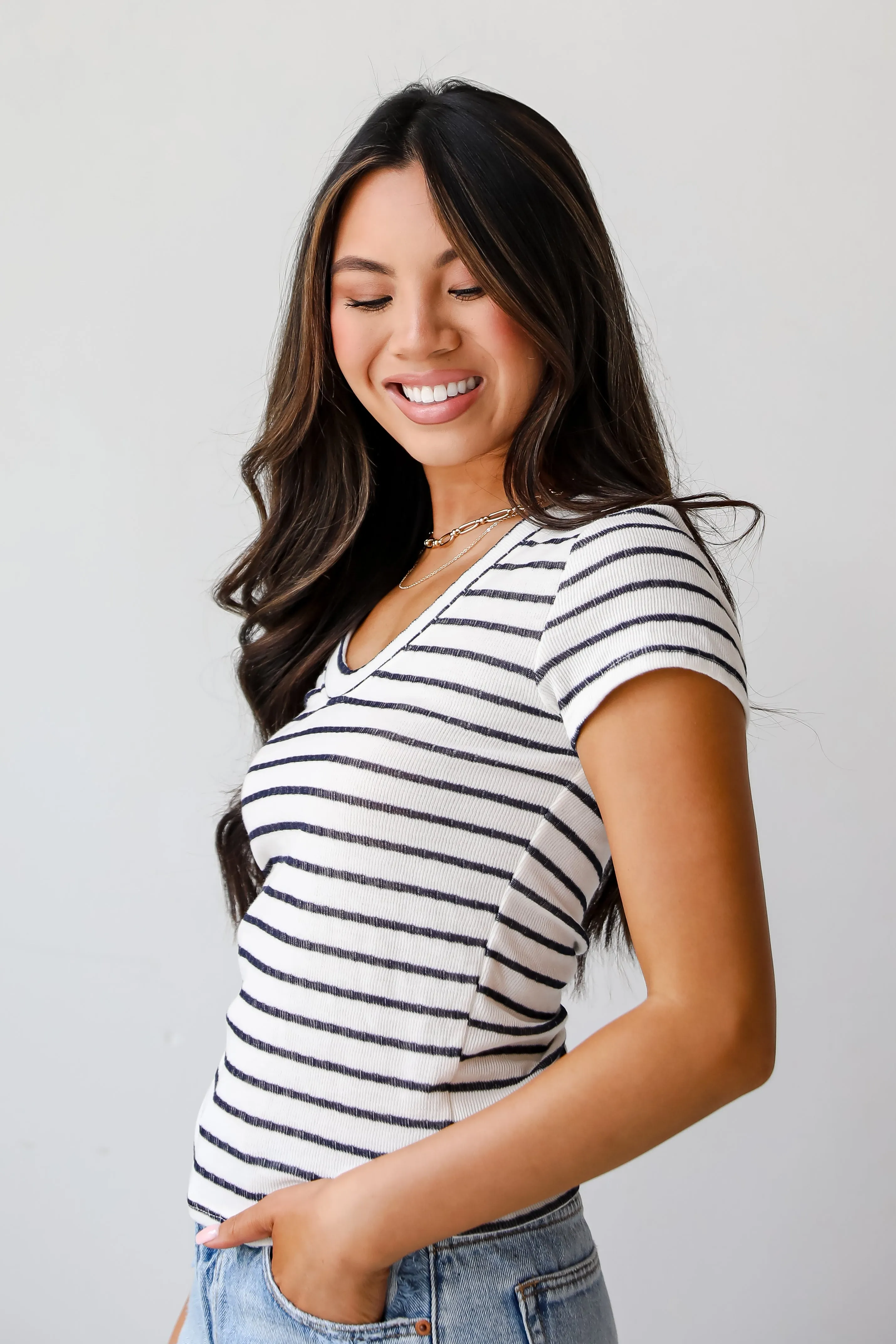 Meghan Striped Tee - DU DEAL