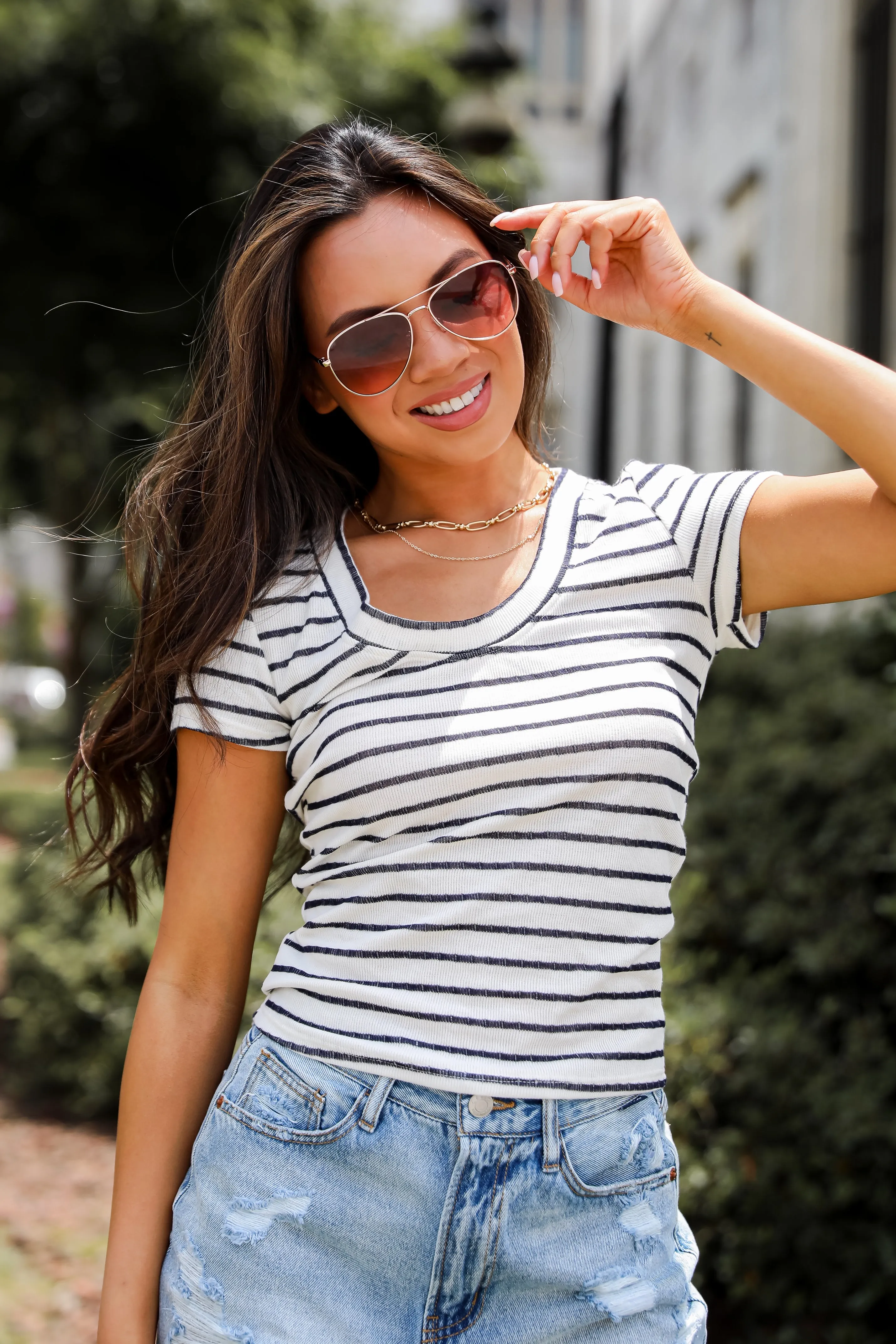 Meghan Striped Tee - DU DEAL