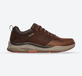 Men's Wide Fit Skechers 210021 Benago Hombre Walking Trainers - Dark Brown