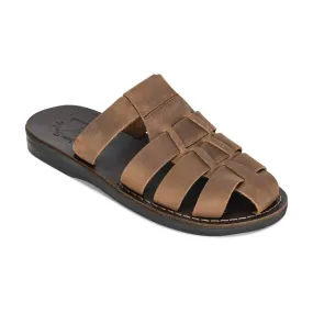 Michael Slide - Leather Pacific Slide Sandal | Oiled Brown