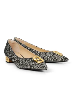 Milly Tweed Pump - Black Cream