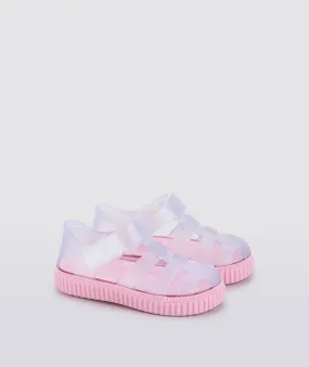 Nico clear with pink sole fisherman jellie sandal