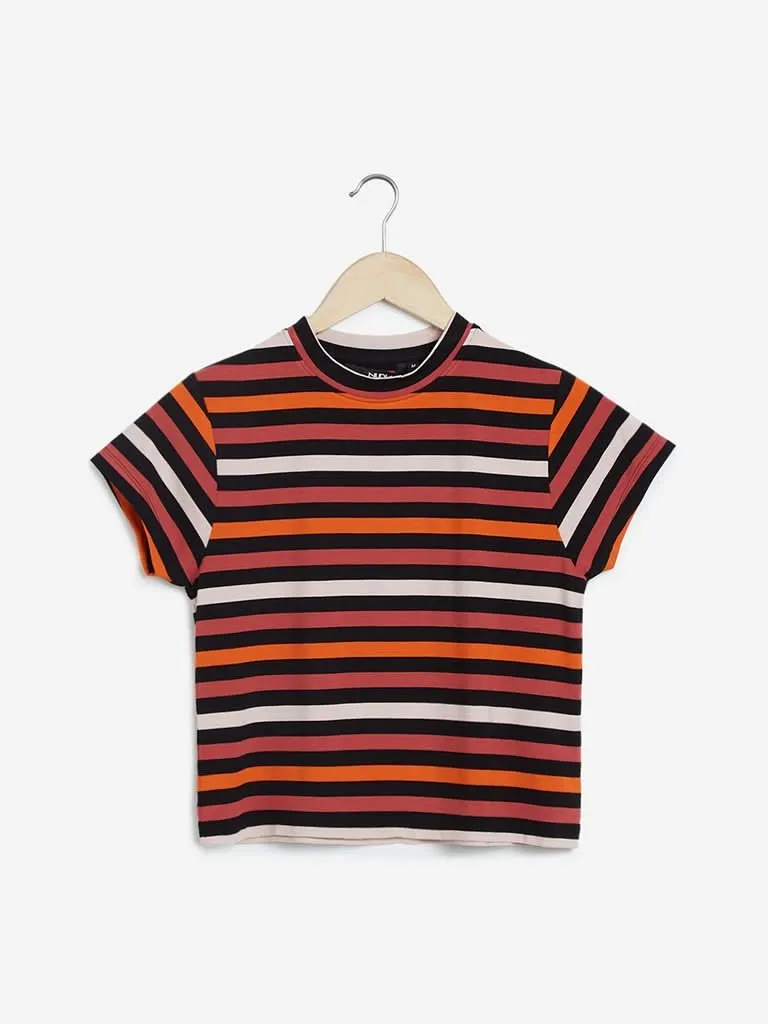 Nuon Multicolour Striped Adora Crop T-Shirt