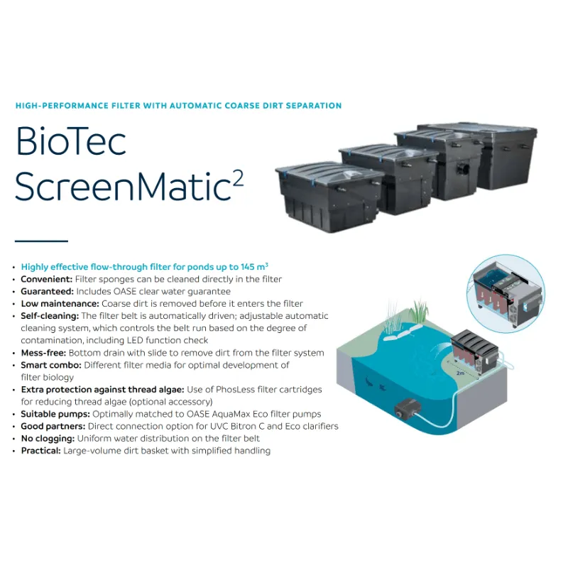 Oase BioTec ScreenMatic² 145000  - High-Performance, Low Effort Pond Filter 30000L