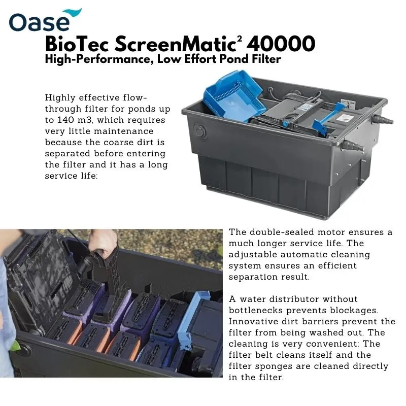 OASE BioTec ScreenMatic² 40000 - High-Performance, Low Effort Pond Filter