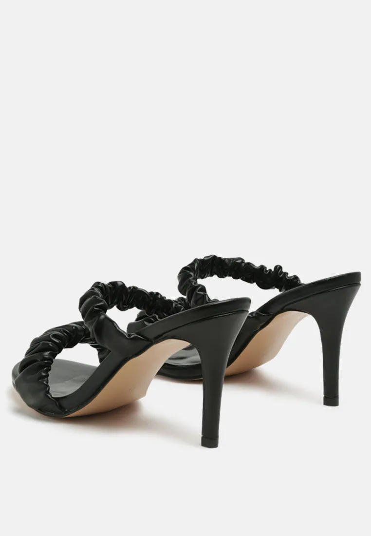 Qualie Ruched Strap Stiletto Sandals