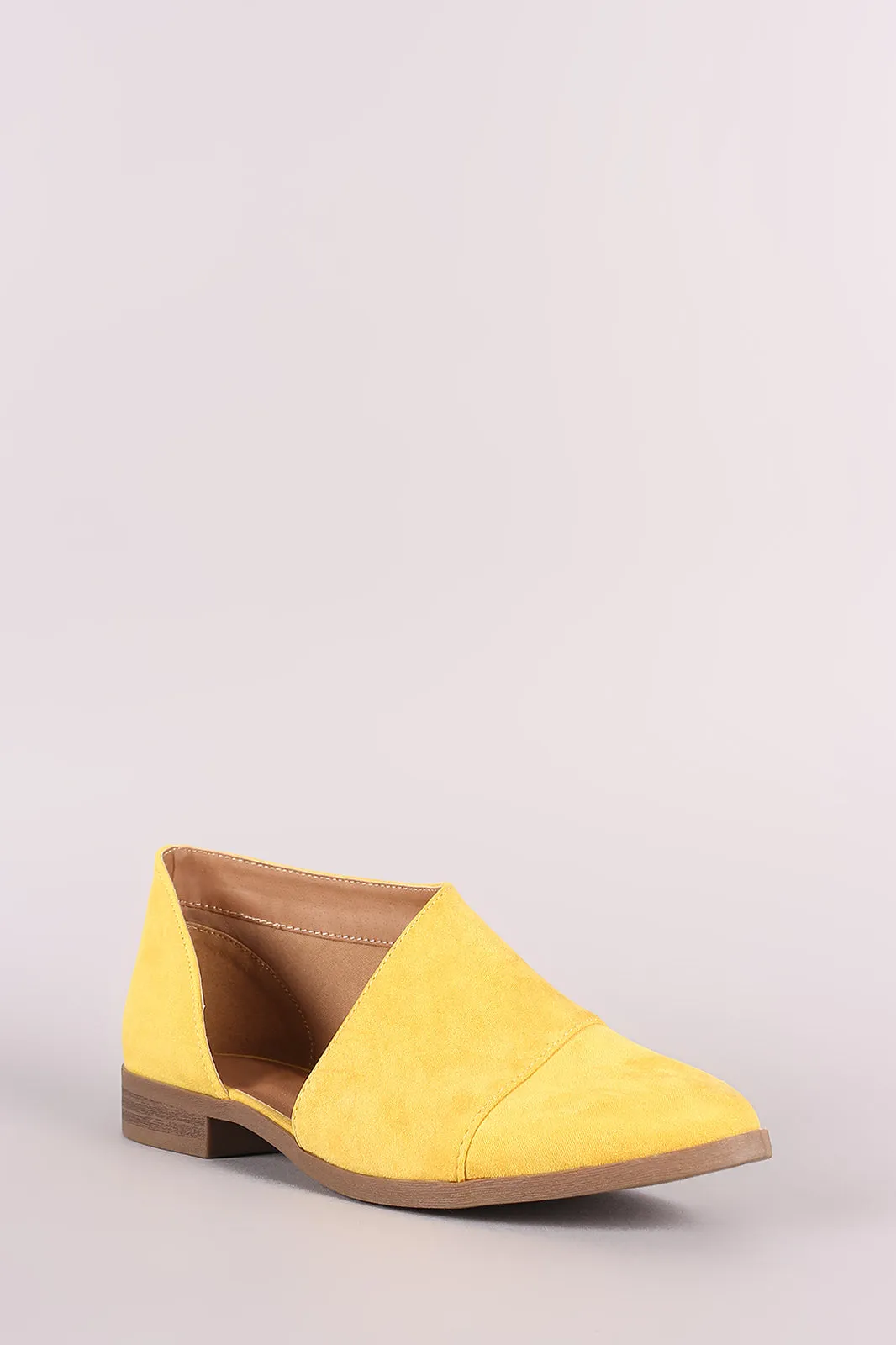 Qupid Suede Open Shank Oxford Flat