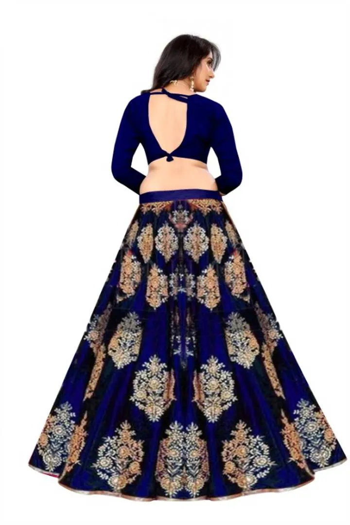 Ramkrupa Creation Woman's New Fashion Silk embroideredry lehenga choli.