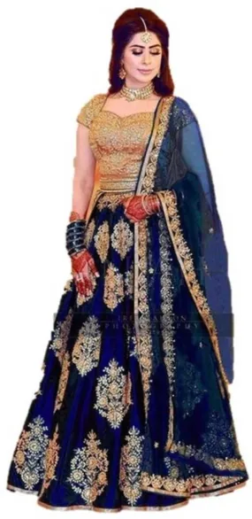 Ramkrupa Creation Woman's New Fashion Silk embroideredry lehenga choli.