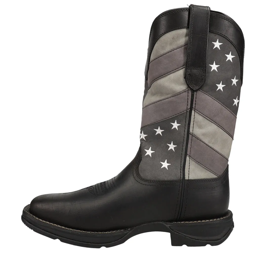 Rebel Faded Flag Patriotic Square Toe Wellington Boots