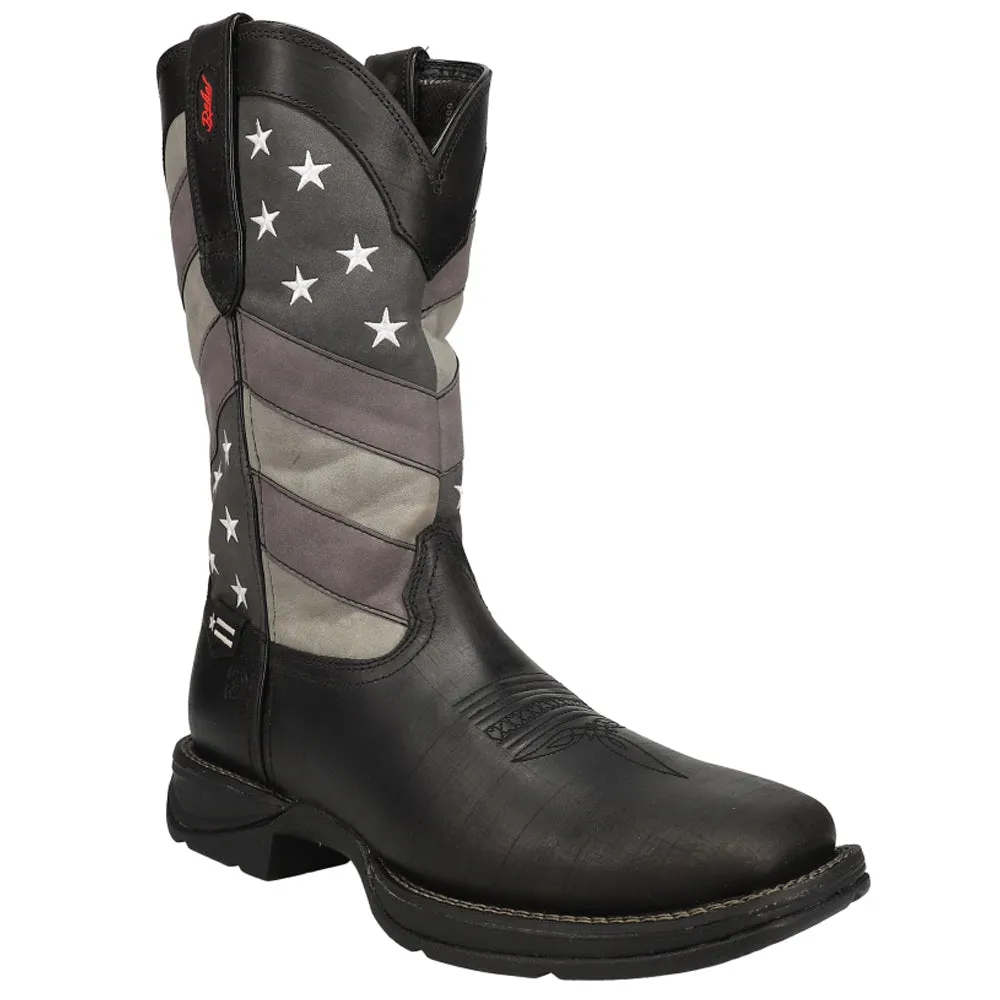 Rebel Faded Flag Patriotic Square Toe Wellington Boots