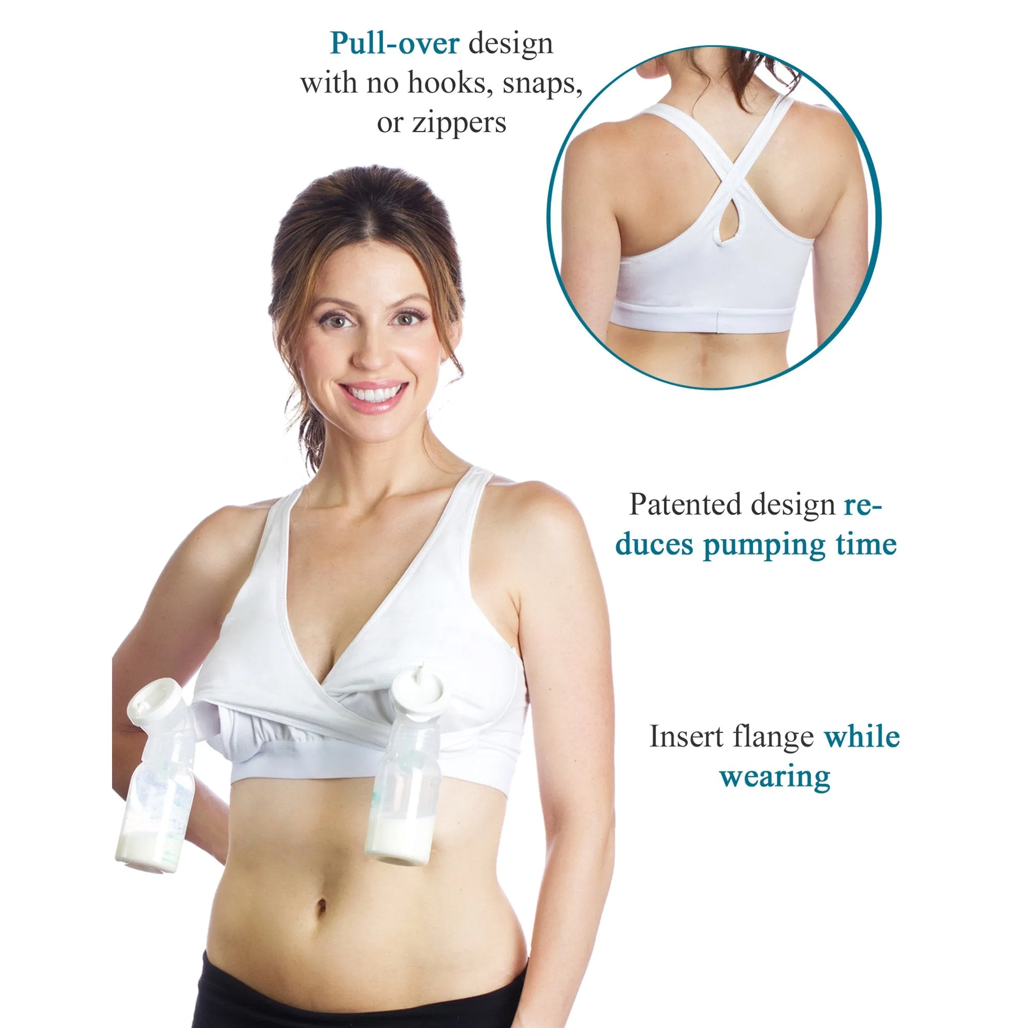 Rumina Pump Nurse Racerback All-In-One Nursing Bra, Size Large