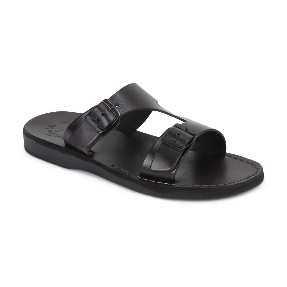 Samson - Leather Double Buckle Sandal | Brown