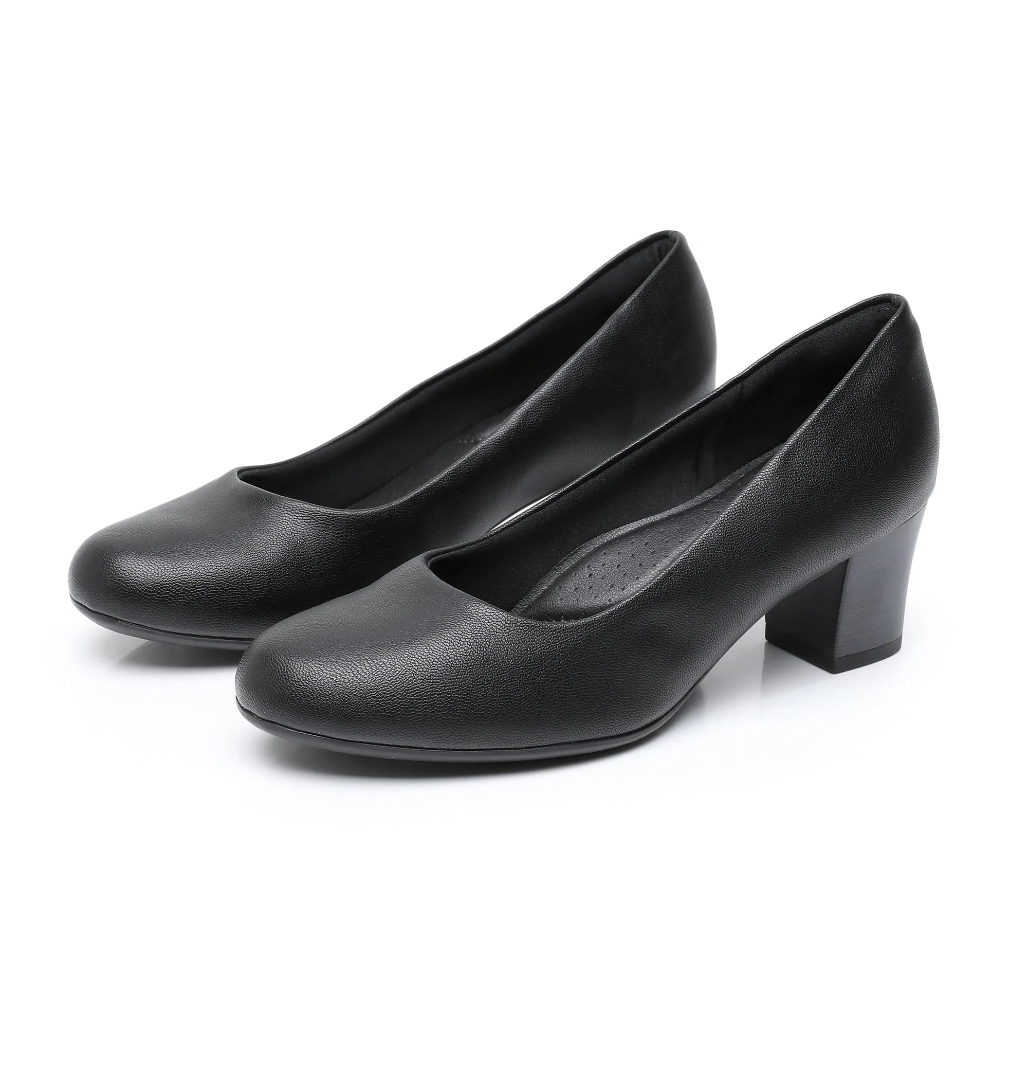 Sandra Relax Black Nappa Pumps for Women (110.072)