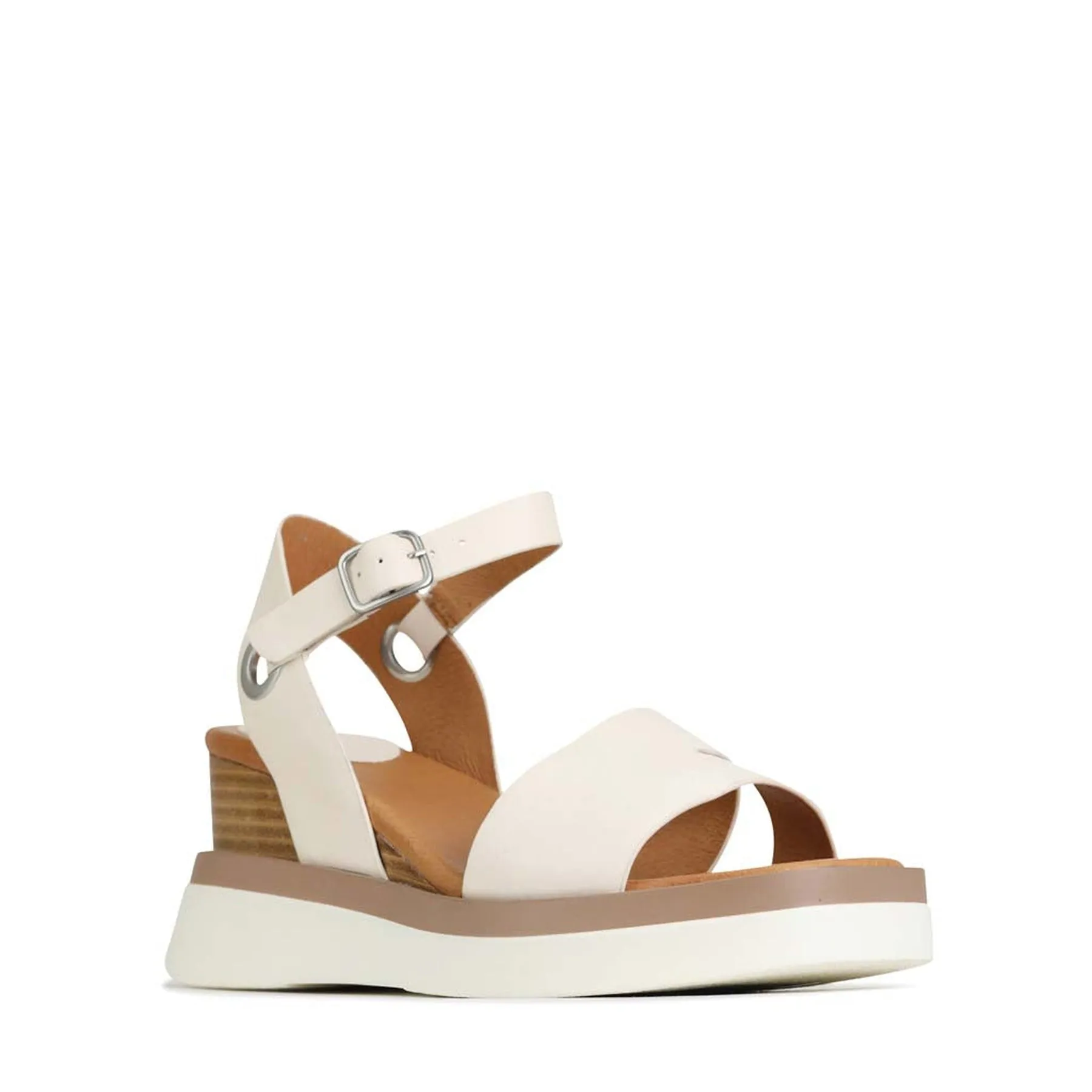 SASKIA STRAP WEDGE SANDALS LEATHER