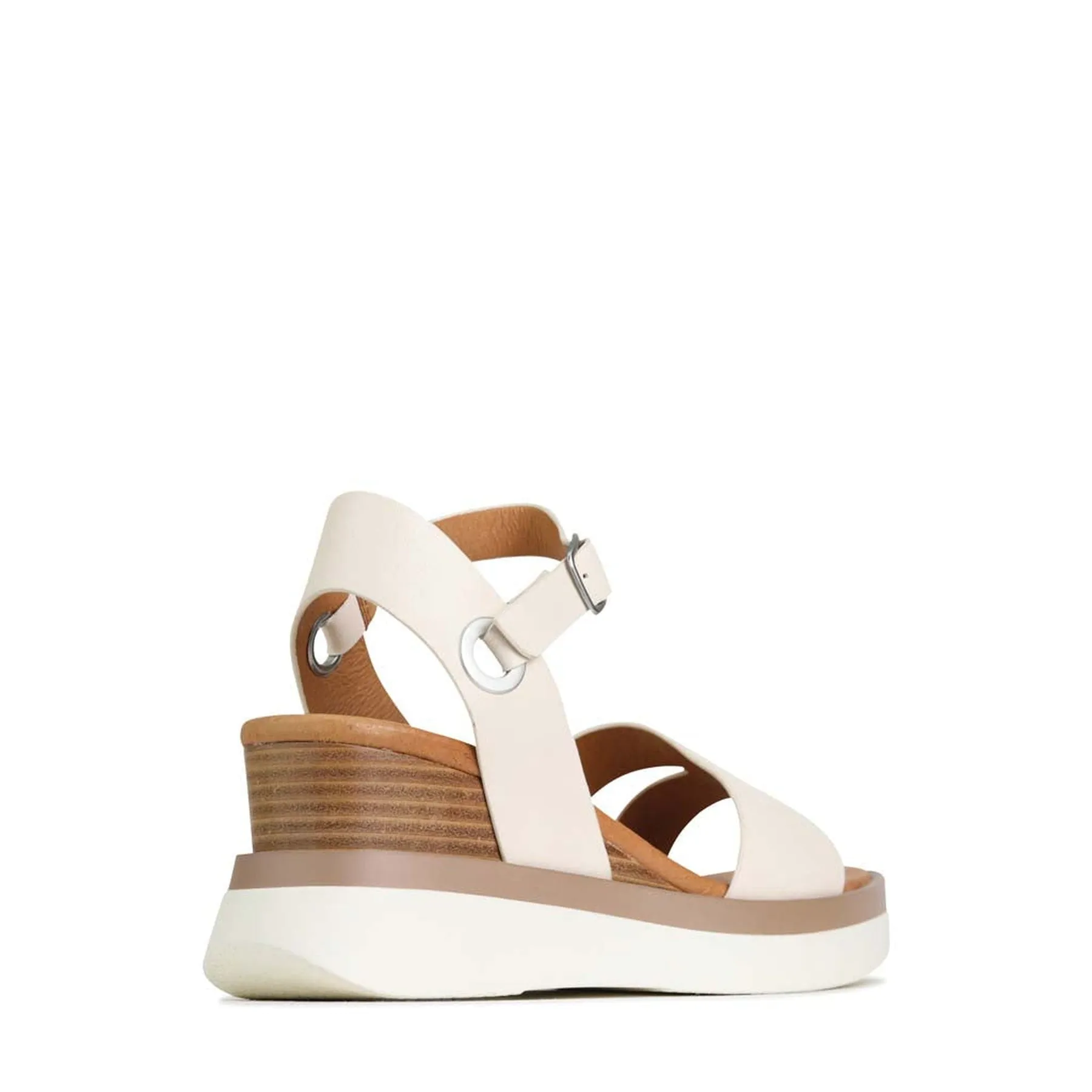 SASKIA STRAP WEDGE SANDALS LEATHER