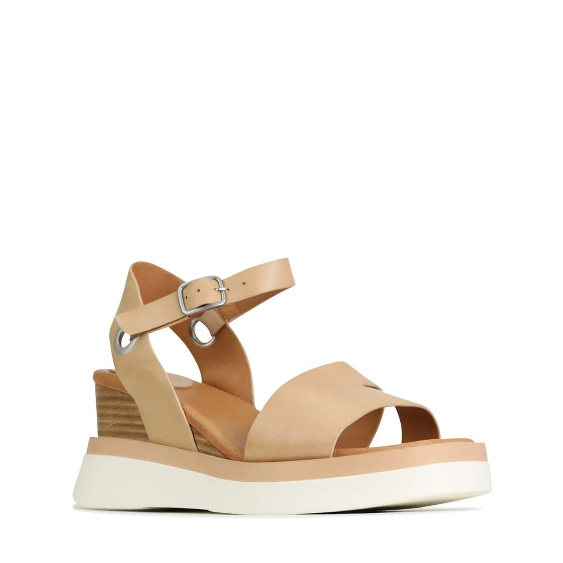 SASKIA STRAP WEDGE SANDALS LEATHER