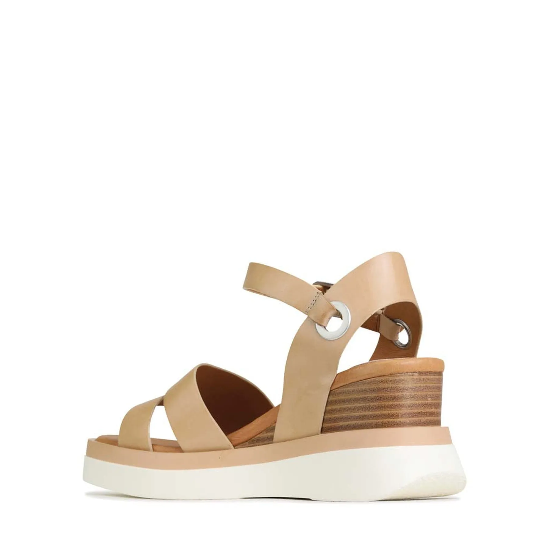 SASKIA STRAP WEDGE SANDALS LEATHER