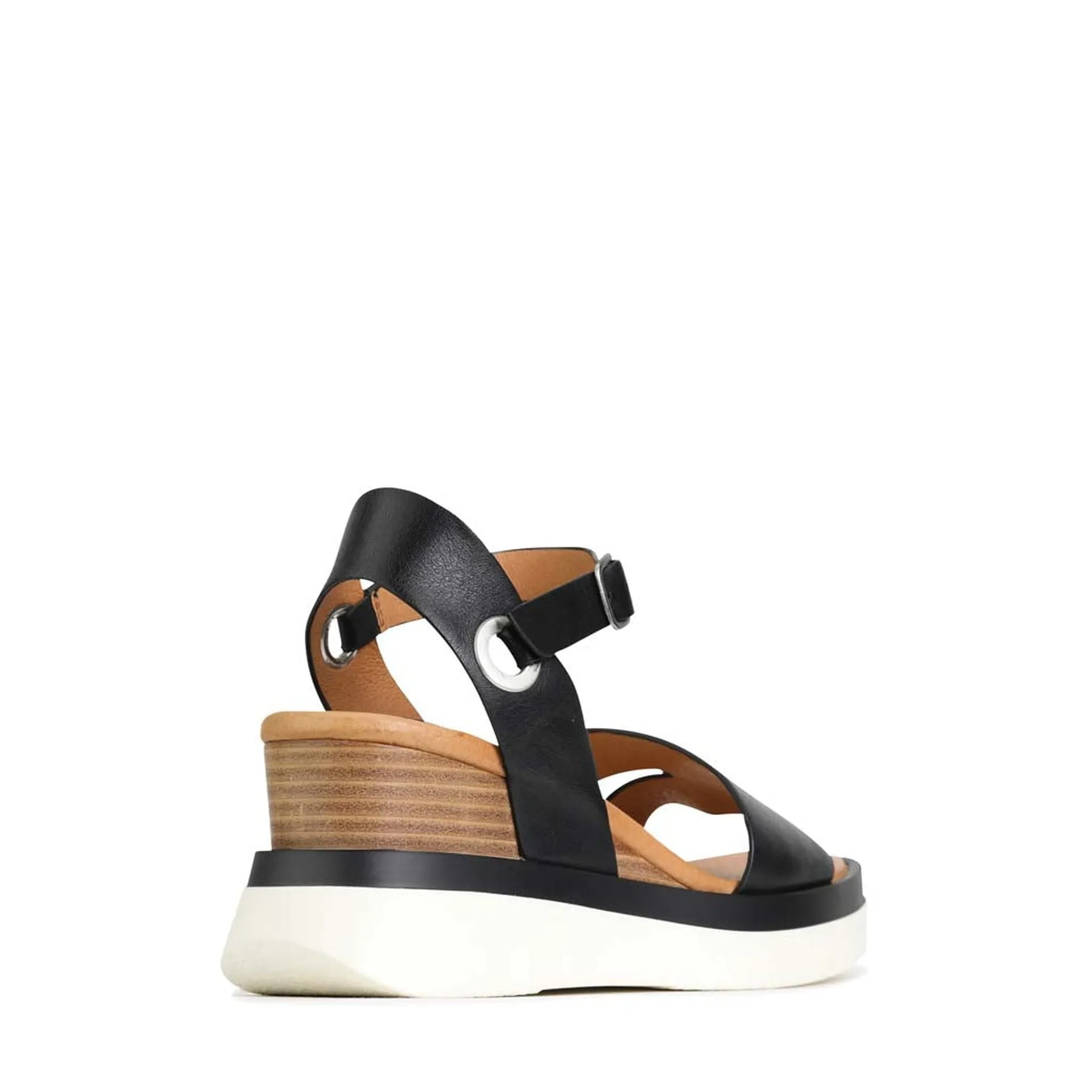 SASKIA STRAP WEDGE SANDALS LEATHER