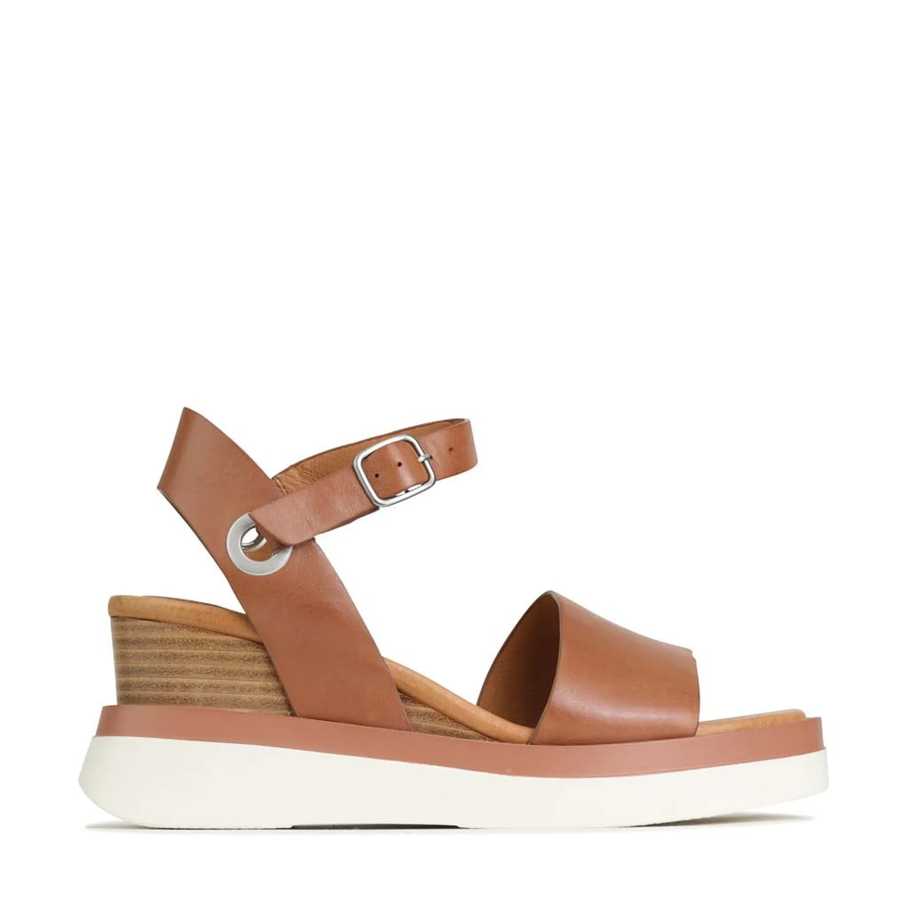 SASKIA STRAP WEDGE SANDALS LEATHER