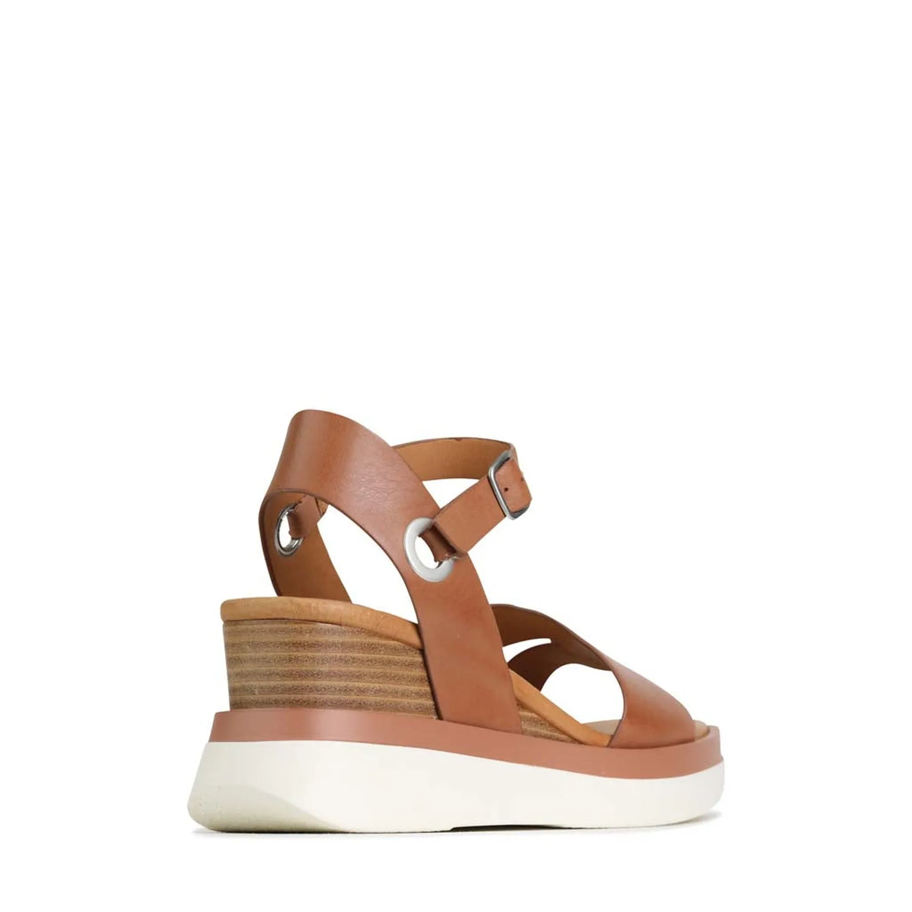 SASKIA STRAP WEDGE SANDALS LEATHER