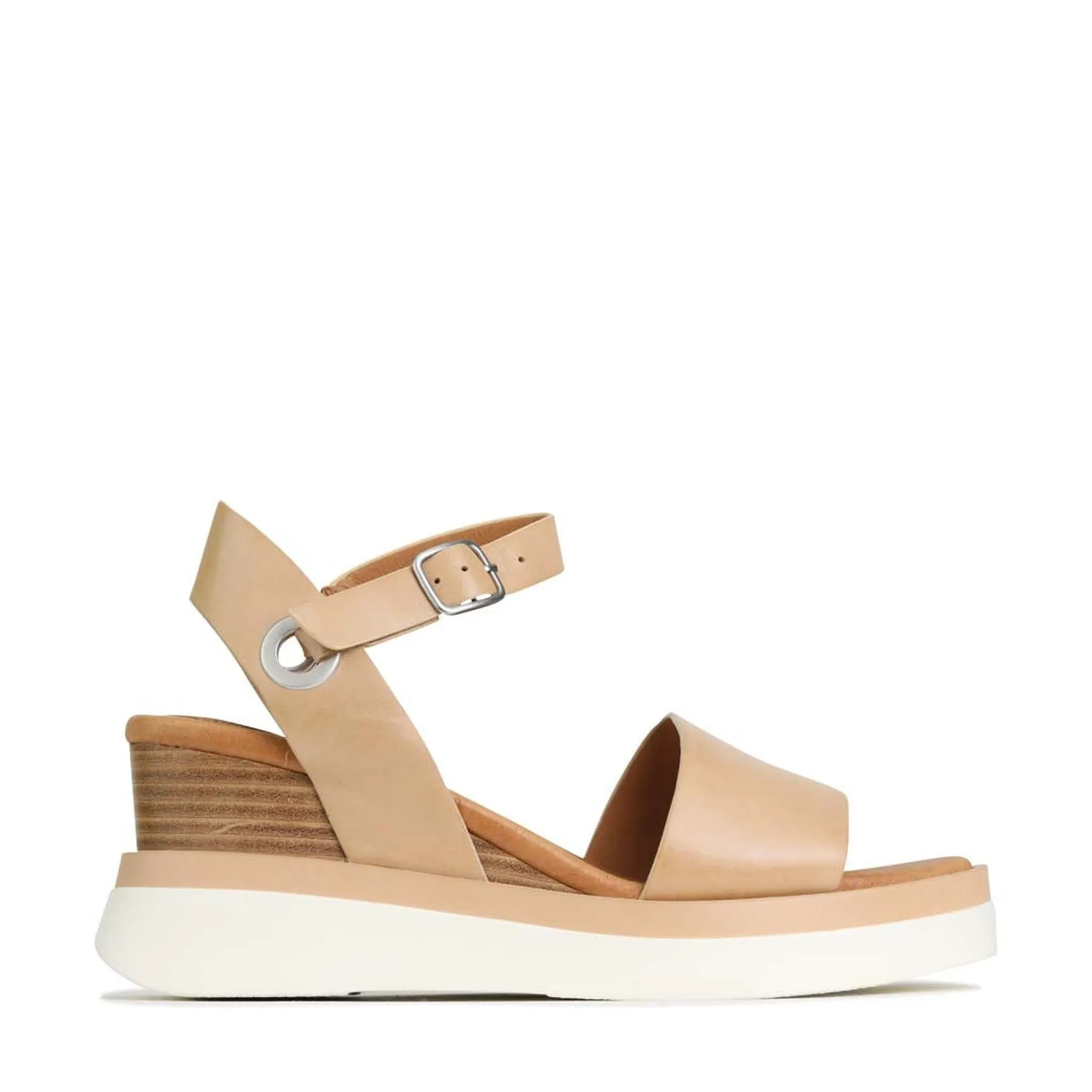 SASKIA STRAP WEDGE SANDALS LEATHER