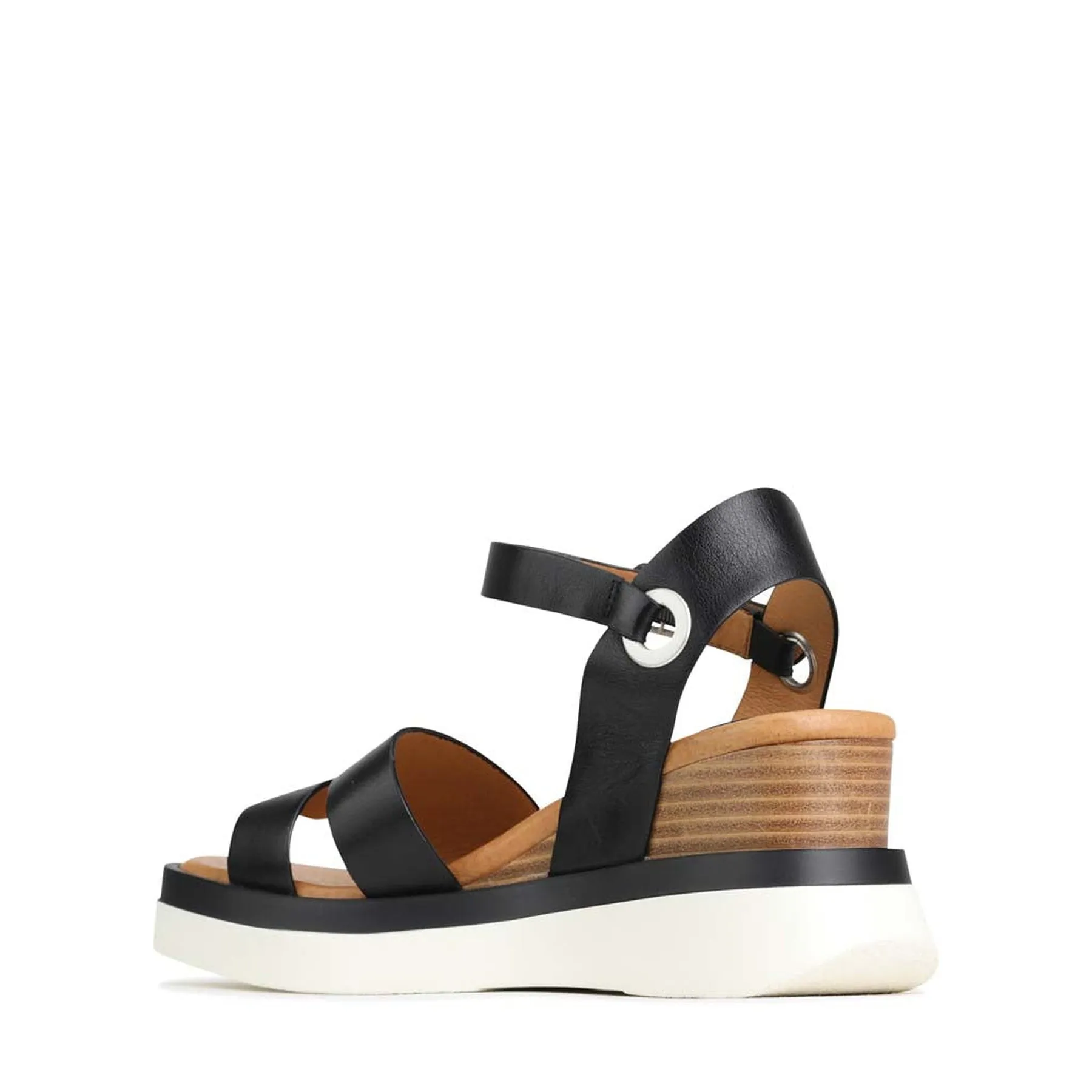 SASKIA STRAP WEDGE SANDALS LEATHER