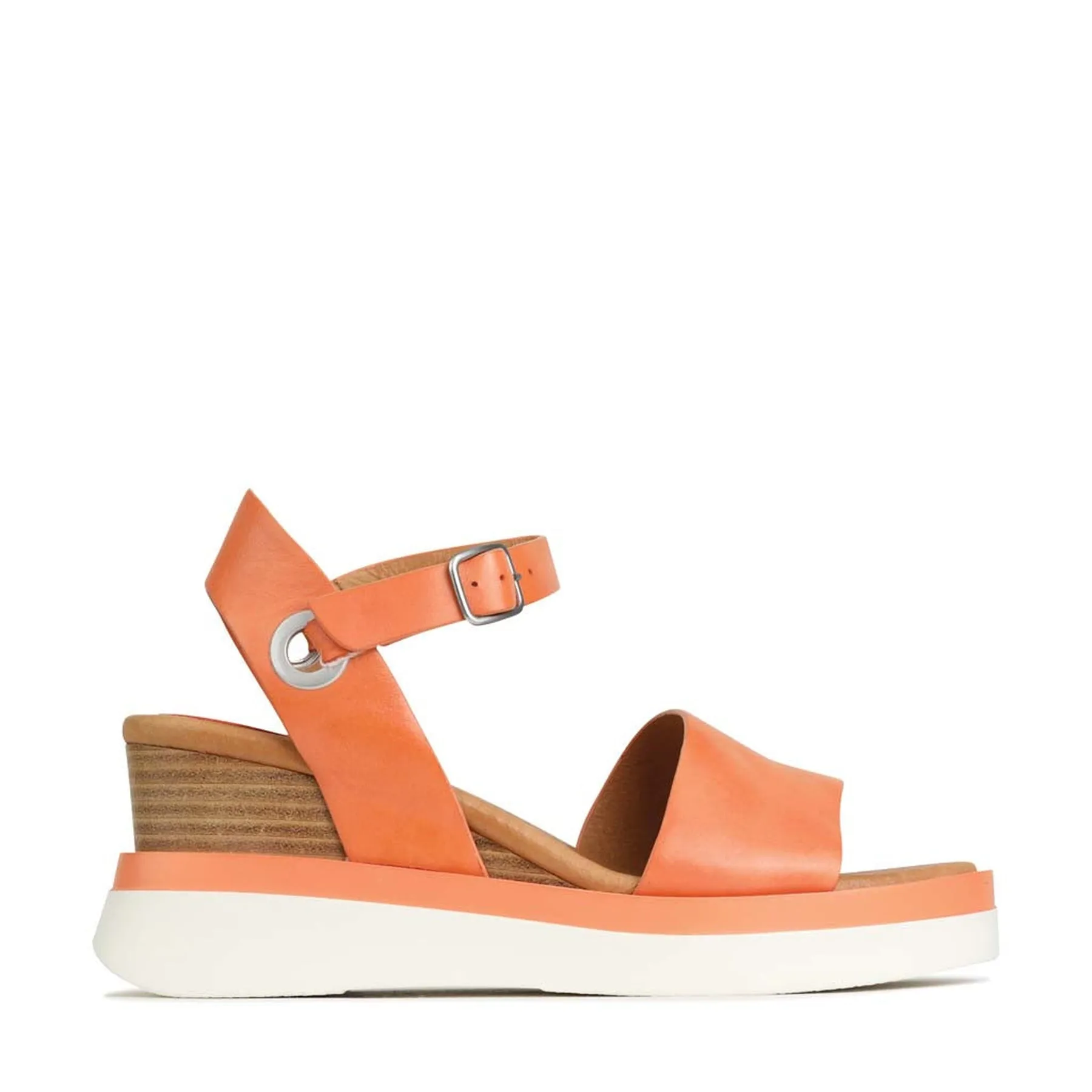 SASKIA STRAP WEDGE SANDALS LEATHER