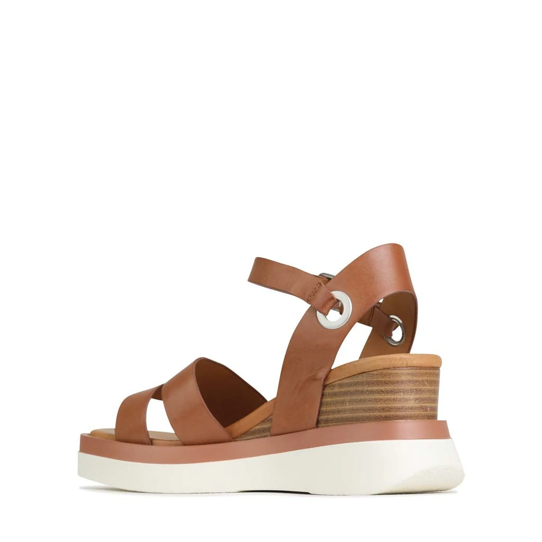 SASKIA STRAP WEDGE SANDALS LEATHER