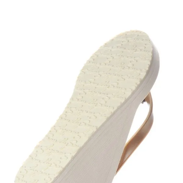 Shell Beach-Rhine Stone Embellished Women's High Wedge Flip Flops Sandal