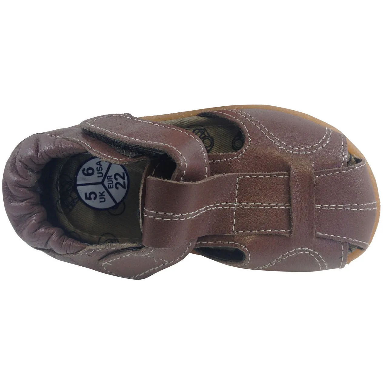 Shooshoos Boy's Brown Peanut Butter Fisherman Sandal