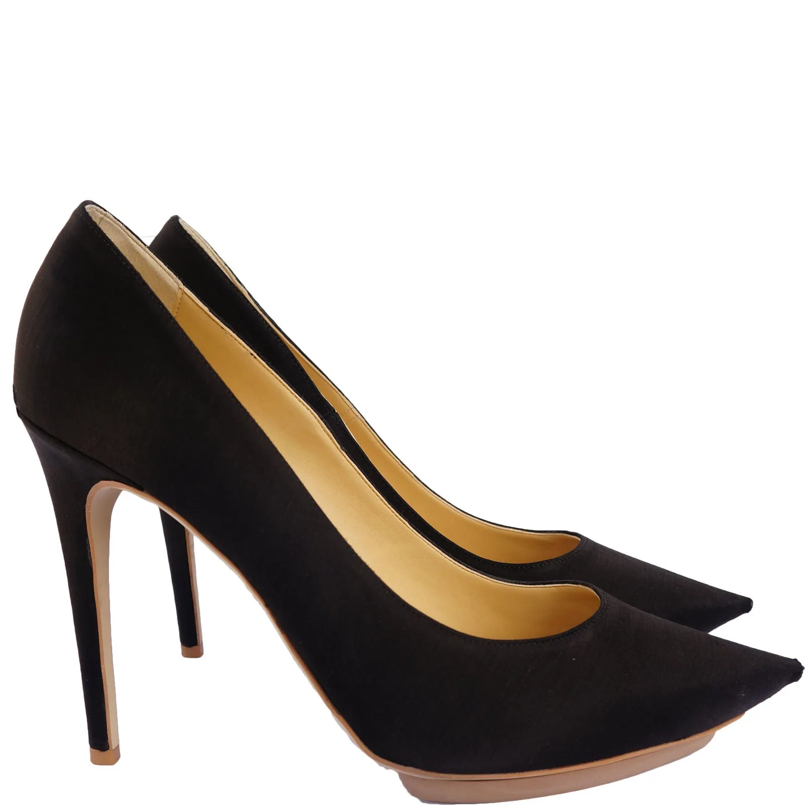 STELLA MCCARTNEY SATIN POINTED-TOE PUMPS