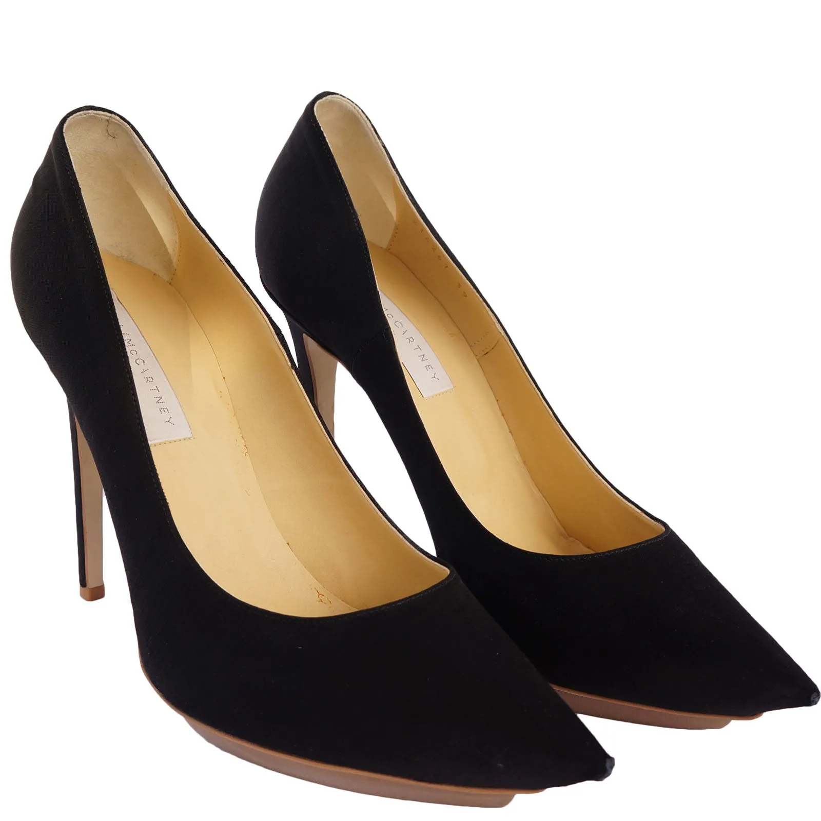 STELLA MCCARTNEY SATIN POINTED-TOE PUMPS